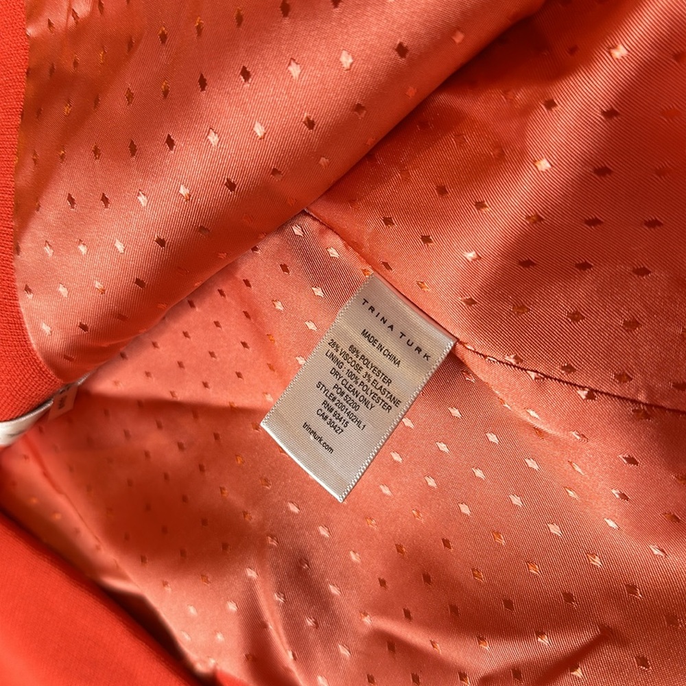 Trina Turk Women’s Orange Pistache Blazer Jacket - Picture 5 of 7